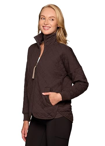 Avalanche Quilted Jacket for Women, All Season Mock Neck Zip Up Jacket with Pockets for Hiking, Travel, Casual Wear3