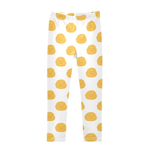 Cartoon Pasta Girls Leggings,Workout Leggings for Girls Toddler Athletic Leggings Size for 3-10T