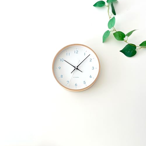 KATOMOKU plywood clock 22 ライトブルー km-121LBRC 掛け時計 連続秒針 直径25.2cm (電波時計) の商品画像 6