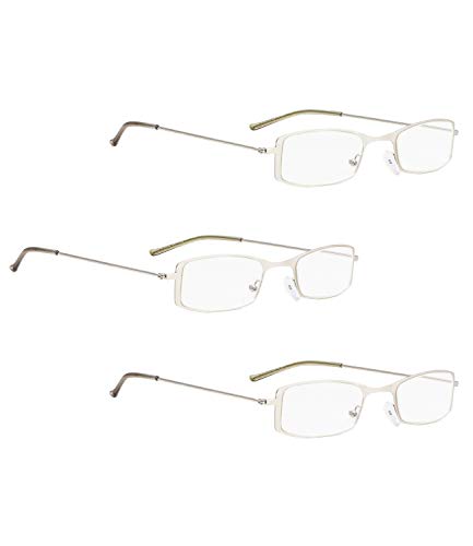 READING GLASSES 3 pack Small Readers (Silver, 1.00)