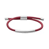 Acabado: cepillado Armani Exchange Pulsera de Acero para Hombre, Cierre de Langosta, Roja