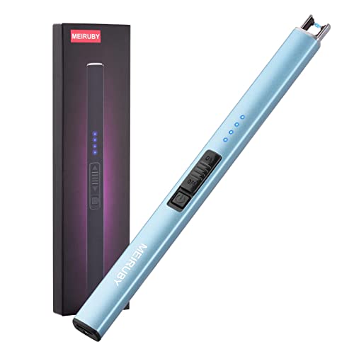 MEIRUBY Electric Candle Lighter, Christmas Stocking Stuffers Gifts for Women Mom Men Wife Sister, USB Arc Rechargeable Windproof Long Lighter for Candle BBQ Housewarming Birthday Gifts Idals