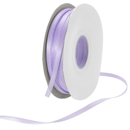 Rebower 1/8 Inch 50 Yard Satin Ribbon Thick Double Face Grosgrain Silk Ribbon, [for Gift Wrapping, Hair Bows, Wedding, Cake, Flower] - Light Purple