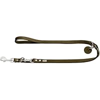 HUNTER Adjustable dog leash, leather, dark blue, 1.2 x 200 cm