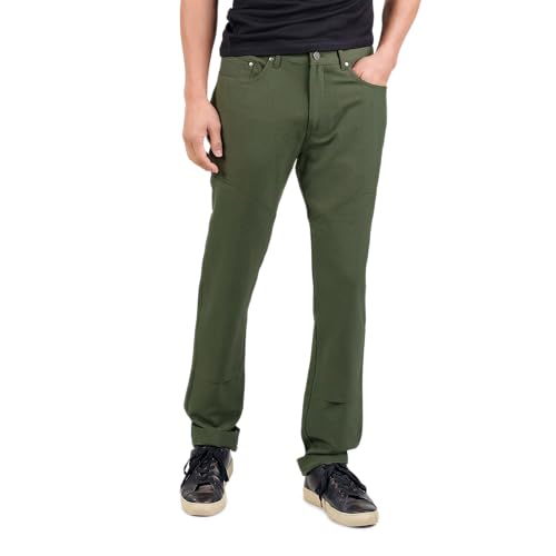Men's Merino Longhaul Shop Pants by Woolly | Natural Stretch, Stink Free, Seattle Designed - Peat Green - 30w 32l