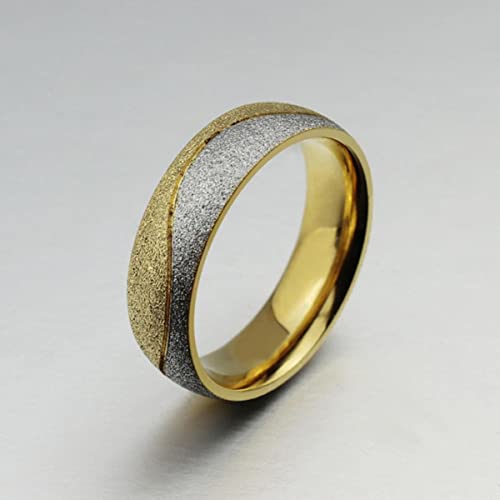 YAHOYA Anillo de Alianza para Amante 2 Colores Oro Plata Color Anillo de Compromiso de Acero Inoxidable de Calidad para Mujeres Hombres
