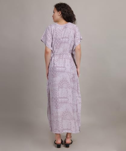 Image of Fabme Women's Printed Kaftan Nursing and Maternity Nighty