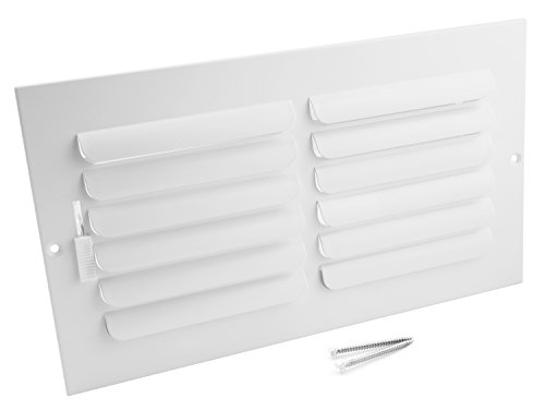 Accord Abswwh1C126 Sidewall/Ceiling Register With 1-Way Curved Design, 12-Inch X 6-Inch(Duct Opening Measurements), White #TOP2