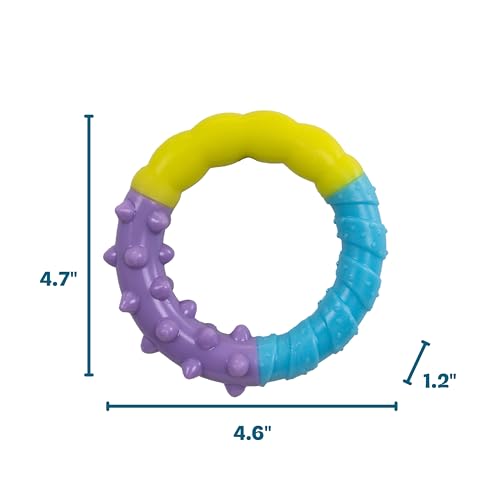 Image of Grow-with-Me Ring Dog Chew Toy, Durable Rubber, 3 Texture Zones, Teething Puppies & Small Dogs, 4.7 inch