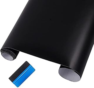 NewL Matte Black Vinyl Wrap Self Adhesive Air Release Bubble - Outdoor Rated for Automotive Use (30cm x 152cm)