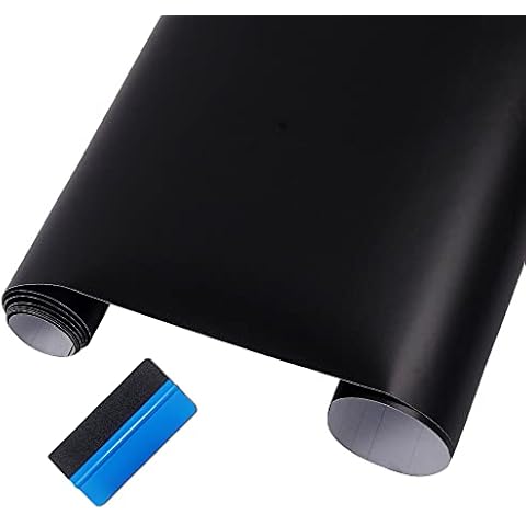 NewL Matte Black Vinyl Wrap Self Adhesive Air Release Bubble - Outdoor Rated for Automotive Use (30cm x 152cm) Cover