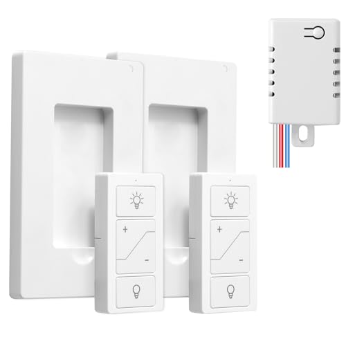 Wireless Dimmer Switch, 2 Units Remote and 1 Controller (BY06+DK01/DK03)
