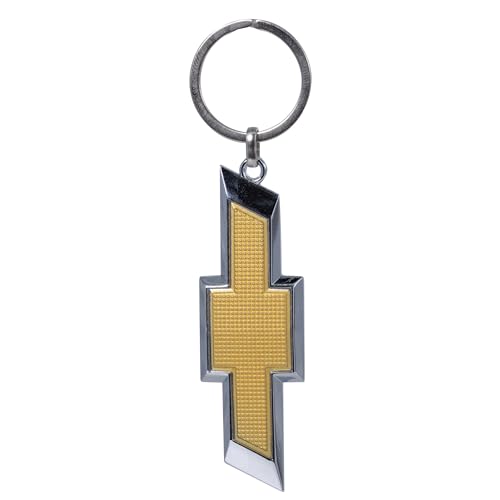 Plasticolor 004575R01 Chevrolet Textured Gold and Chrome Bowtie Enamel Key Chain