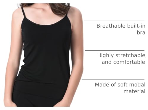 Image of Ibeauti Womens Camisoles Tops with Built in Padded Bra Basic Breathable Tank Top