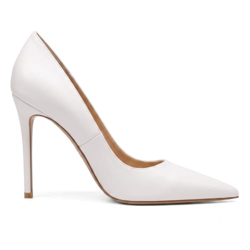 Image of Eldof Women's Classic Dress Pumps Shoes, Sexy Pointed Toe 4 inch Stiletto High Heels, Office Formal Slip On Size 5-13