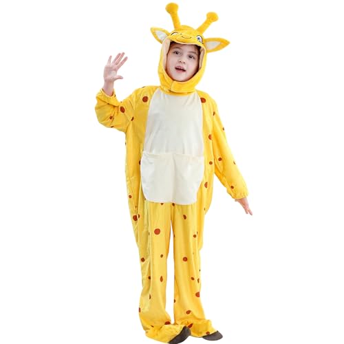 HAHASHOW Disfarces carnaval para criança, disfarce girafa menina 3-4 anos para o Halloween, fatos de carnaval criança menino e menina