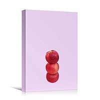 Canvas Wall Art Apple Portrait Chic Citrus Colorful Fruit Kitchen Multicolor Photography - 12x18 inches