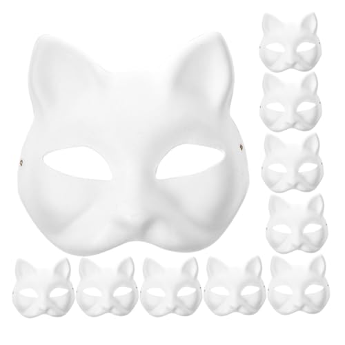 24Pcs Blank Cat Masks for DIY Painting for Masquerade Cosplay and Create Unique Cat Head Covers for Fun Celebrations and Art Projects