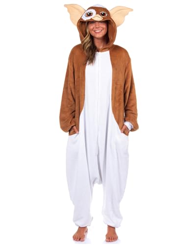 INTIMO Gremlins Gizmo Kigurumi Adult Hooded Costume Fleece Union Suit Pajama Loungewear (L/XL)