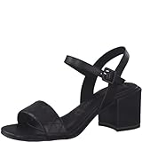 MT FEEL+PIEL MARCO TOZZI Damen 2-2-28331-28 Leder Sandalette, Sandalia con taln Mujer, Negro, 41 EU