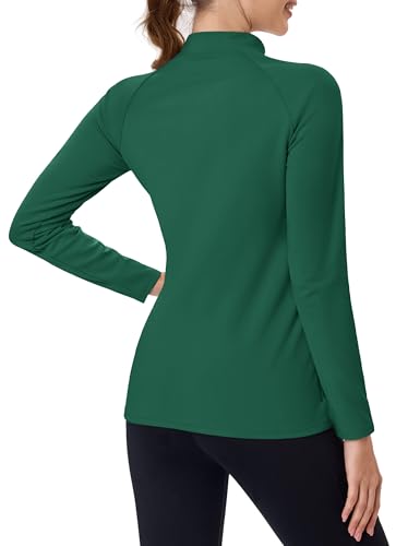 TACVASEN Women's Thermal Shirts Mock Turtleneck Fleece Lined Long Sleeve Underwear Water Resistant Athletic Base Layer2