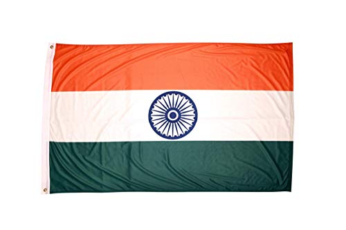 High Supply 3x5 India Flag, with 100% Polyester Fabric, Double Stitched Edges, and Two Brass Grommets, 3x5 Indian Flag, Flag of India