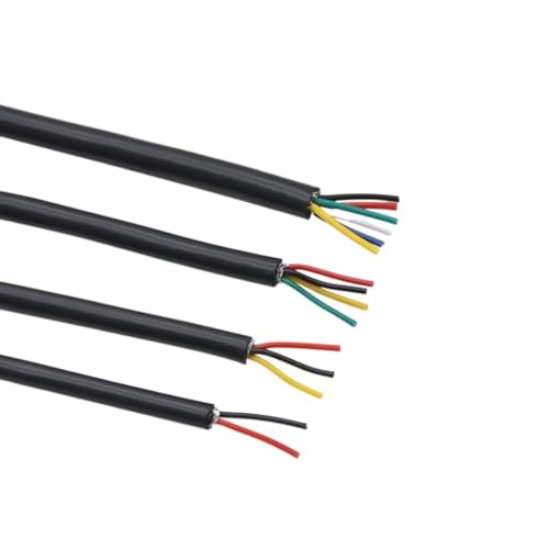 Shielded Control Cable Signal Wire, UL2464 Shielded Wire 22-26AWG 2-10 Cores 2-10 Meters Copper Signal Control Sheathed Cable(5 Cores,22AWG 5 meters)