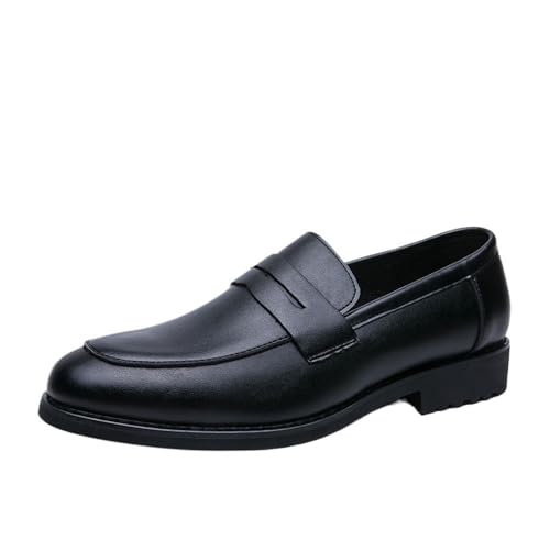 Mens Platform Oxford Dress Shoes Pointed Toe Classic Slip On Business Comfort Casual Shoes