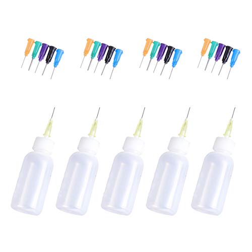 SUPVOX 12 PCS Needle Tip Bottle Set Plastic Liquid Storage Bottles for DIY Handmade Crafts with 12pcs Caps 12pcs Needle Tip