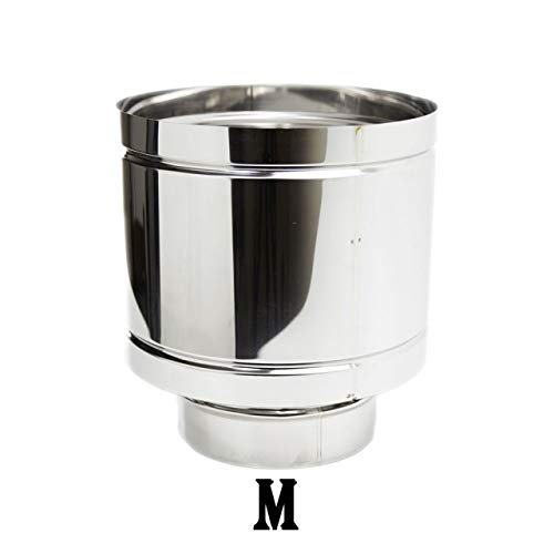 Zinc Group Fumaiolo a barril 4 Vientos inoxidable Base redondo Contera M macho 220mm Inox Lucido
