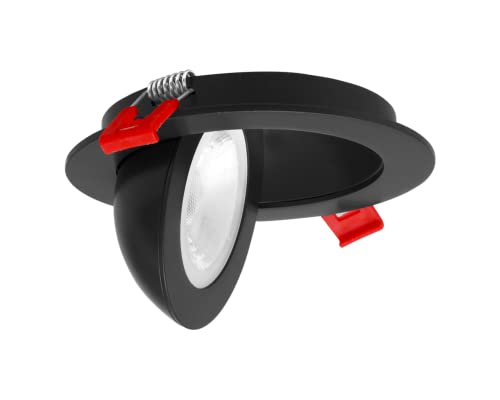 Plafonnier sans canette en aluminium noir directionnel et encastrable