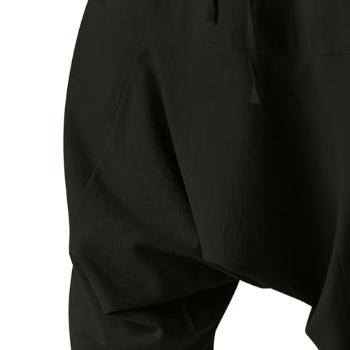 Men's Hip Hop Harem Pants Lightweight Joggers Drawstring Elastic Waist Baggy Drop Crotch Sweatpants Casual Trousers4