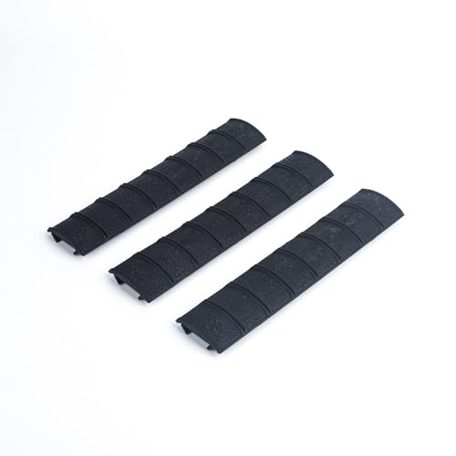 SBGJMY 3-pack 6.25" Mlok Checkered Mlok Rail Cover Protector Rubber Handguard Panel for MLOK Handguard System (Black)