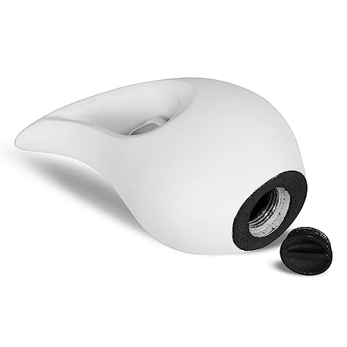 KEEPSAKE COMPANY Weiße, tropfenförmige, mittelgroße Urnen für menschliche Asche mit silbernem Herz (15,2 cm Höhe) – einzigartige mittelgroße Urne für Beerdigungen – kleine Haustierurne, weiß matt