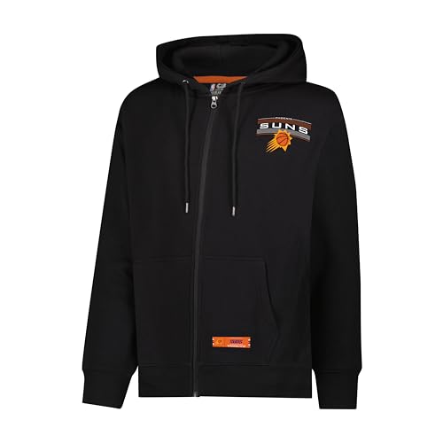Ultra Game Adults NBA Official Super Soft Driver Full Zip Hoodie Jacket, Phoenix Suns, Black, Small