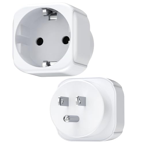 Fosmon - Adattatore da Presa Americana a Italiana - Adattatore di Presa USA - Da Italia a USA, Canada, Messico – Tipo C/E/F per Spina Elettrica USA di Tipo B – Accessorio da Viaggio Indispensabile