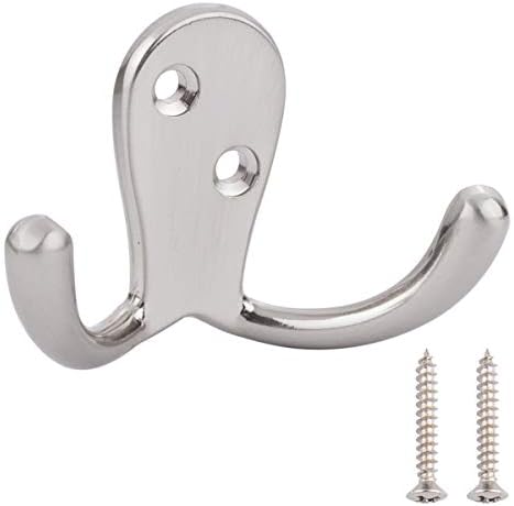 Amazon Basics AB4900-SN-5 Robe Hook, Satin Nickel