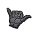 Blackout Shaka Hang Loose Gesture Bone PVC GITD Patch