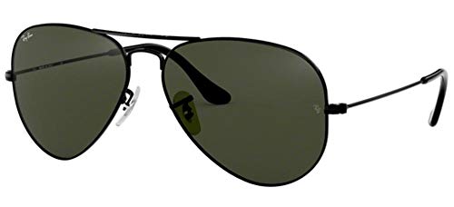 Ray-Ban Lunettes de Soleil AVIATOR LARGE METAL RB 3025 Black/G- Classic Green 58/14/135 unisexe