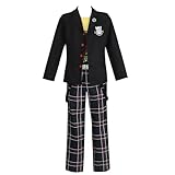 Anime Cosplay Ryuji Sakamoto Costume Party Uniform Full Set Male Halloween Outfits (Medium) Black