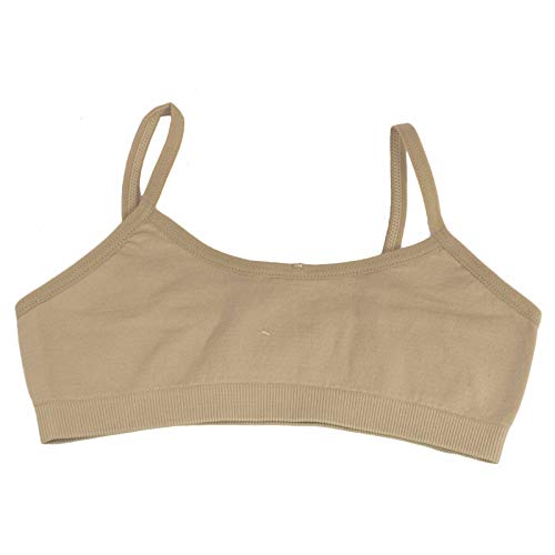 Toocool Girl's Sports Bra, Crop Top Bra for Kids, Teen Girl Clothes, Microfiber Underwire-Free Bra for Girls, Basic Underwear LO-TB0003 [8-10, Beige]