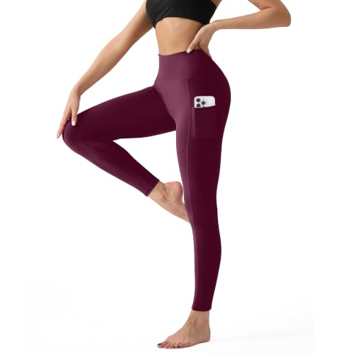 Image of YUDSUD High Waisted Leggings for Women with Pockets - Tummy Control Capris Yoga Pants for Workout Running Athletic Cycling
