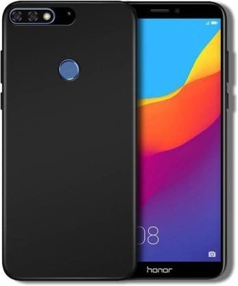 Desirtech Silicon Mobile Back Cover for Honor 7C | Black