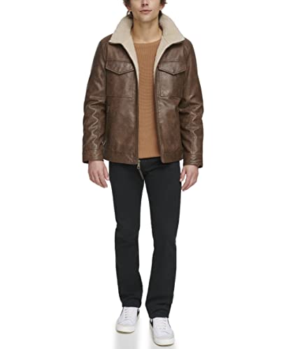 Levi's Men's Faux Leather 2-Pocket Sherpa Lined Jacket2