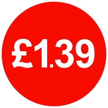 £ Red Price Stickers - 30mm - £1.39, 10000 — image 1