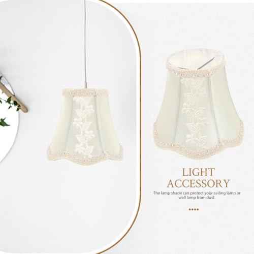 LABRIMP Cloth Lampshade Chandelier 5.11 Inch Fabric Lamp Shade with Wave Bottom Clip-on Light Cover for Home Ceiling Wall Floor Lamps by LABRIMP - Image 7