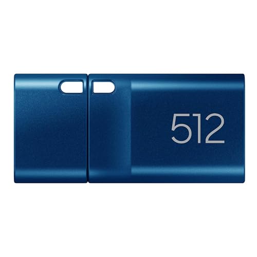 Image of Samsung Type-C USB Flash Drive, 512GB, Transfers 4GB Files in 11 Secs w /Up to 400MB /s USB 3.2 Gen 1 Read Speeds, Compatible w /USB 3.0 /2.0, Waterproof, 2022, Blue, MUF-512DA /AM