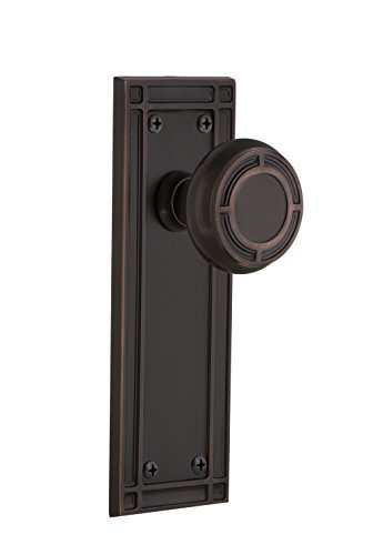 Nostalgic Warehouse Mission Plate Passage Mission Door Knob in Timeless Bronze