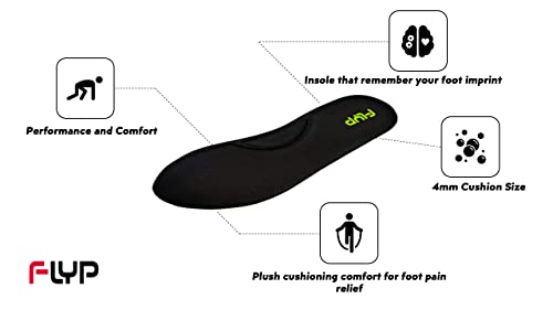 Image of FLYP Memory Foam for Shoes Insole | Shoes Heels for All Shoes | Memory Foam Insoles Shoes Cushion (6, Black)