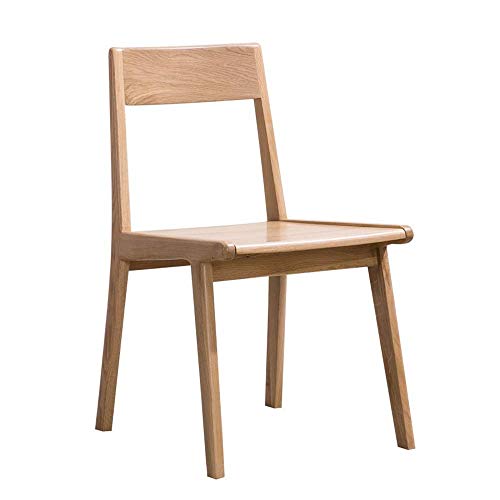 Tokyia norte de Europa Silla de comedor 2 sillas de madera maciza Silla de comedor Mesa de comedor simple Silla y la combinación de sillas de roble blanco de cocina (color: color de la madera, tamaño: